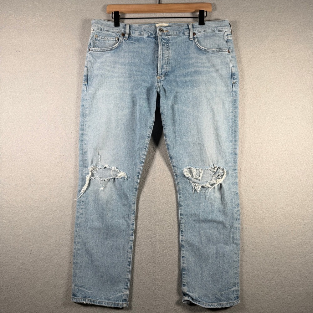 Citizens of Humanity Emerson Slim Boyfriend Distressed Light Wash Jeans 31 1797D